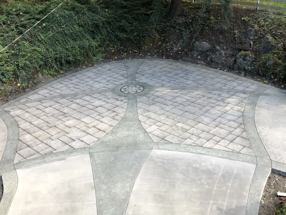 A finished stamped patio