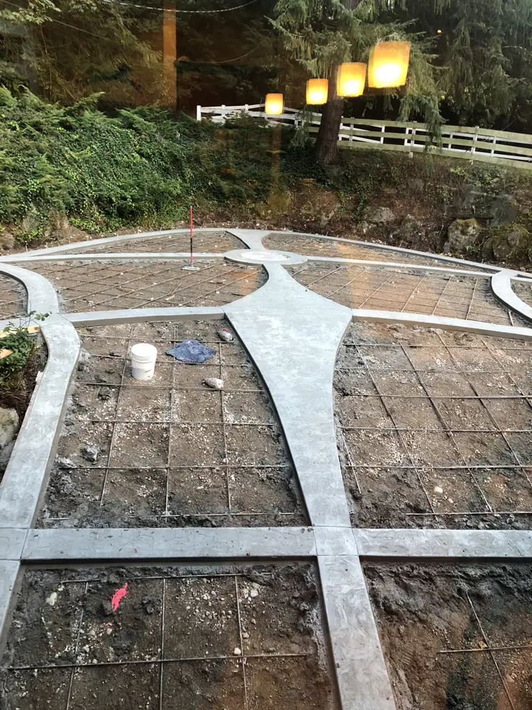 Rebar mat set inside the forms