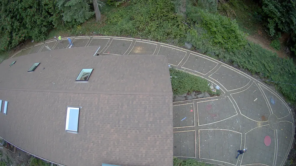 Layout lines marked on the ground