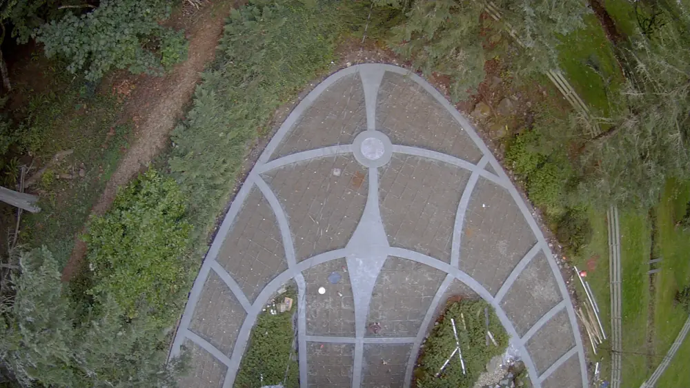 Drone view of a finished stamped pattern