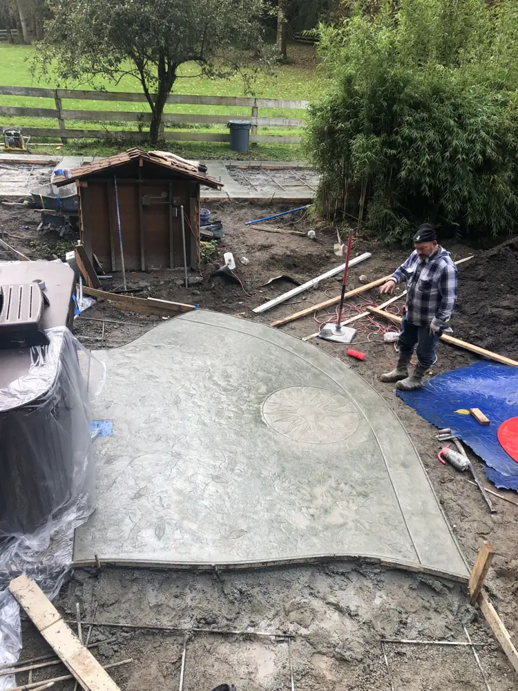 Forms for steps and a landing