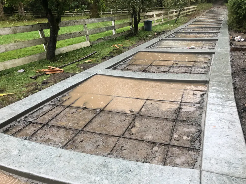 Walkway panels with rebar
